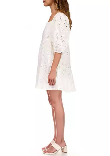 Weekender Eyelet Babydoll Dress - White