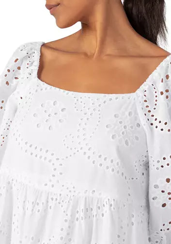 Weekender Eyelet Babydoll Dress - White