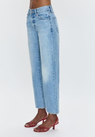 PISTOLA Lexi Mid Rise Bowed Straight Jean - Athens