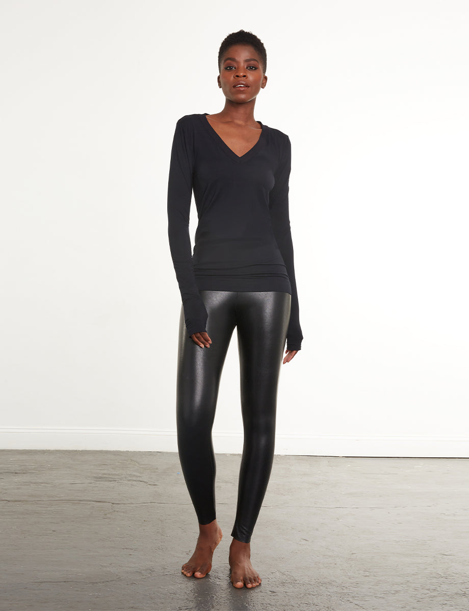 COMMANDO Faux Leather Legging - Black