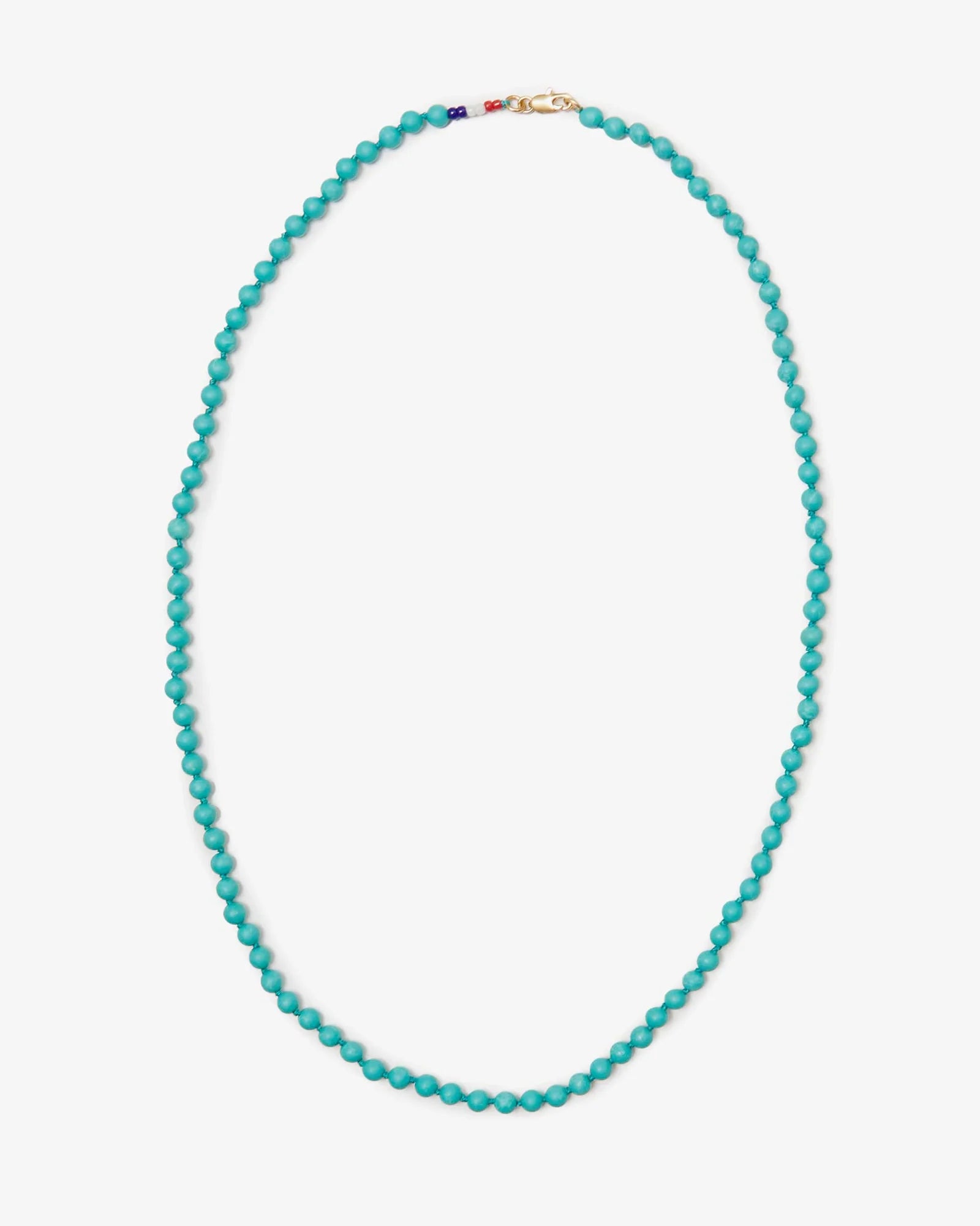 CLARE V. Stone Beaded Necklace - Gold / Turquoise