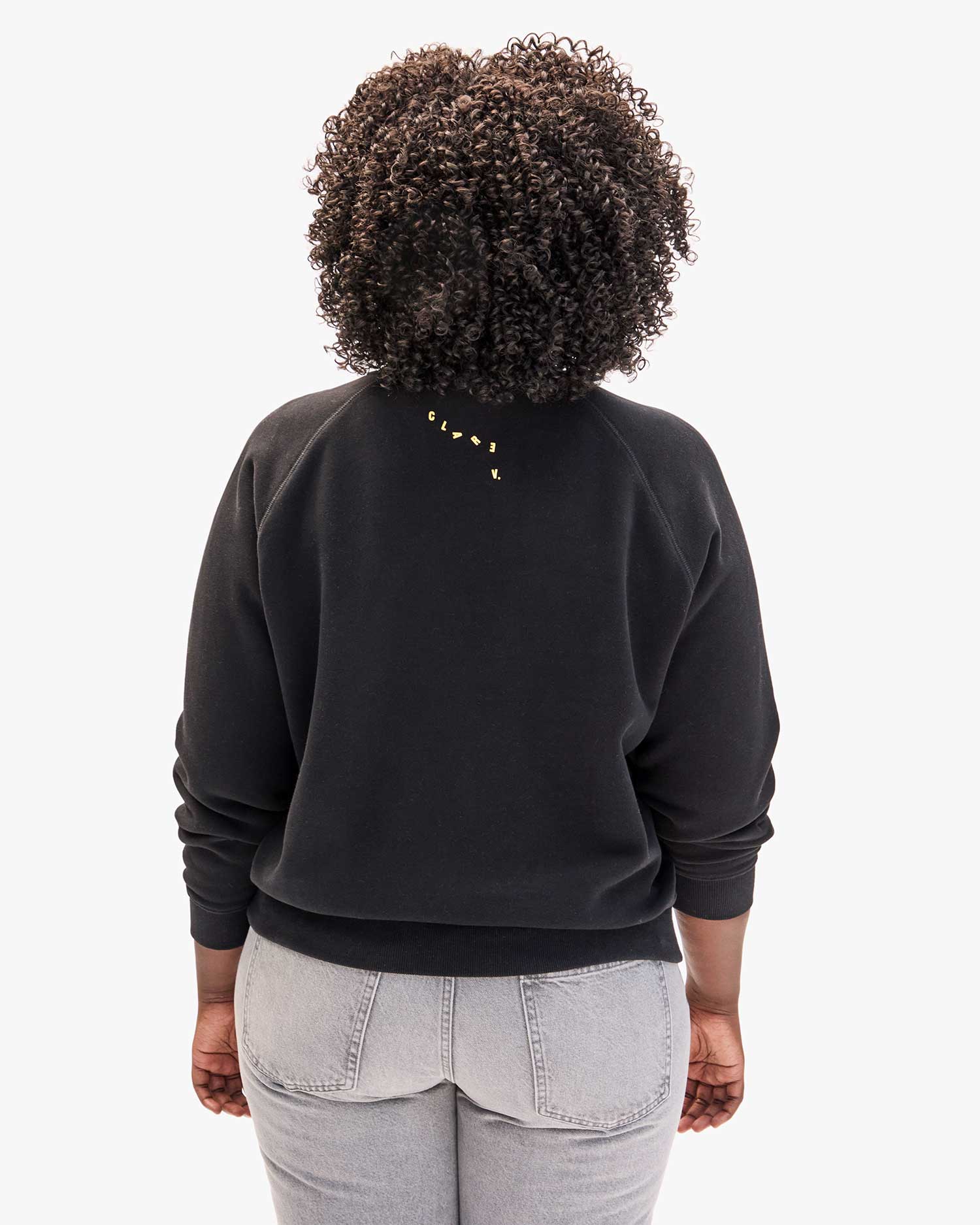 CLARE V. Sweatshirt Le Weekend - Black and Marigold