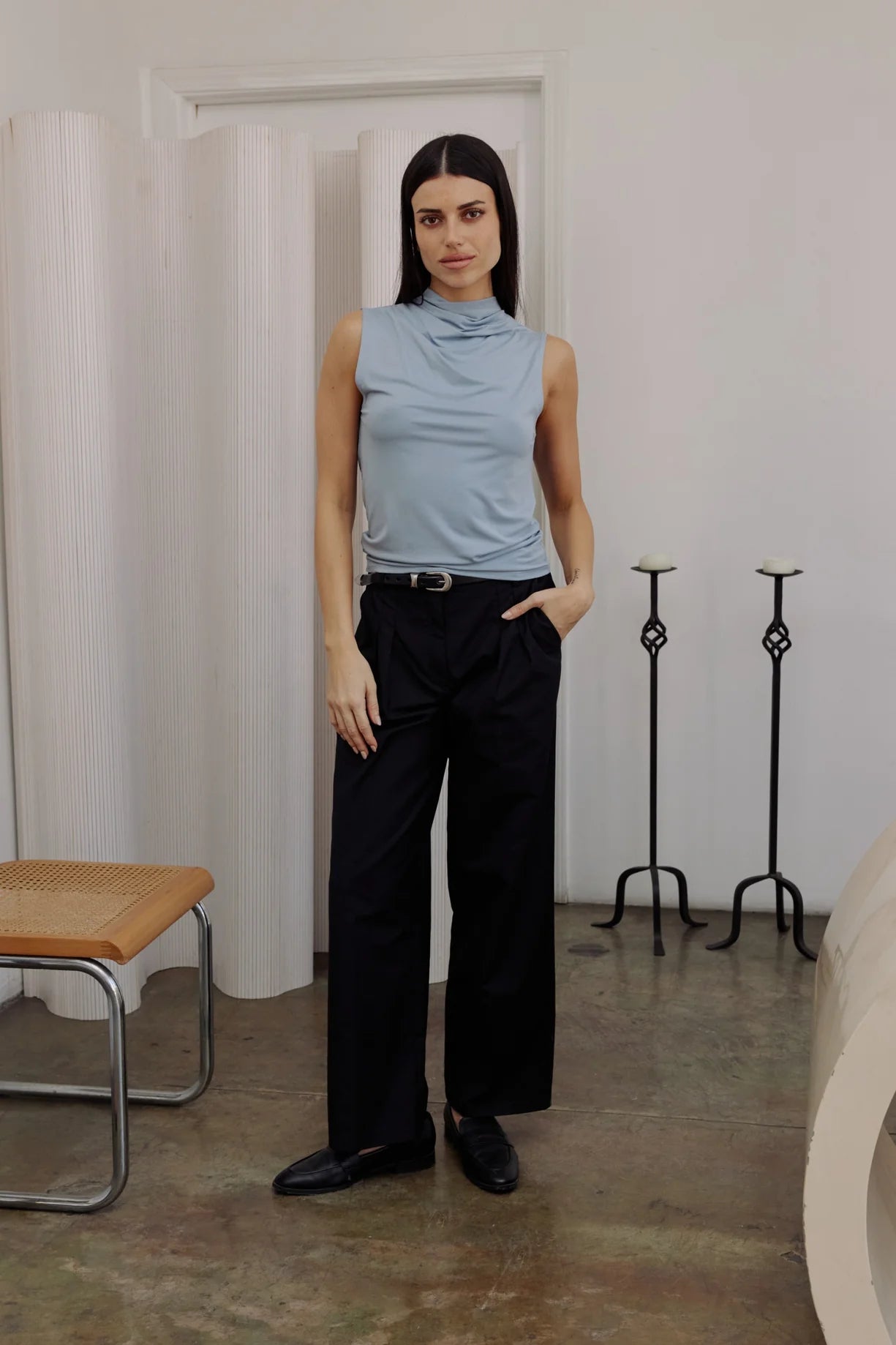 ALL:ROW The Portia Top - Light Blue