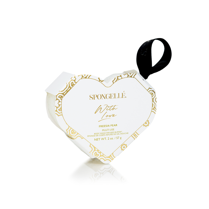 SPONGELLE Daisy Collection Heart Shaped Body Buffer- Freesia