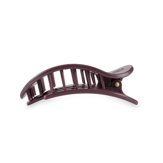 Medium Flat Round Clip - Burgundy Bliss