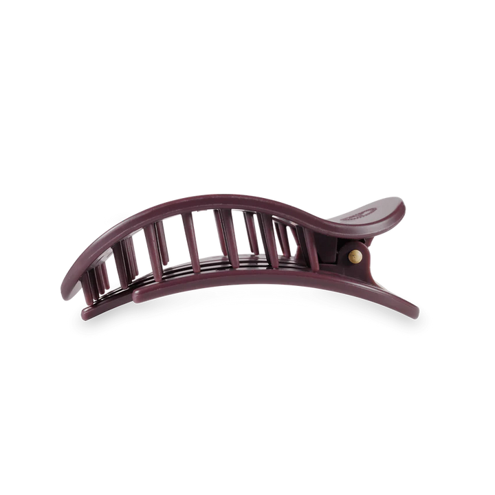 TELETIES Medium Flat Round Clip - Burgundy Bliss