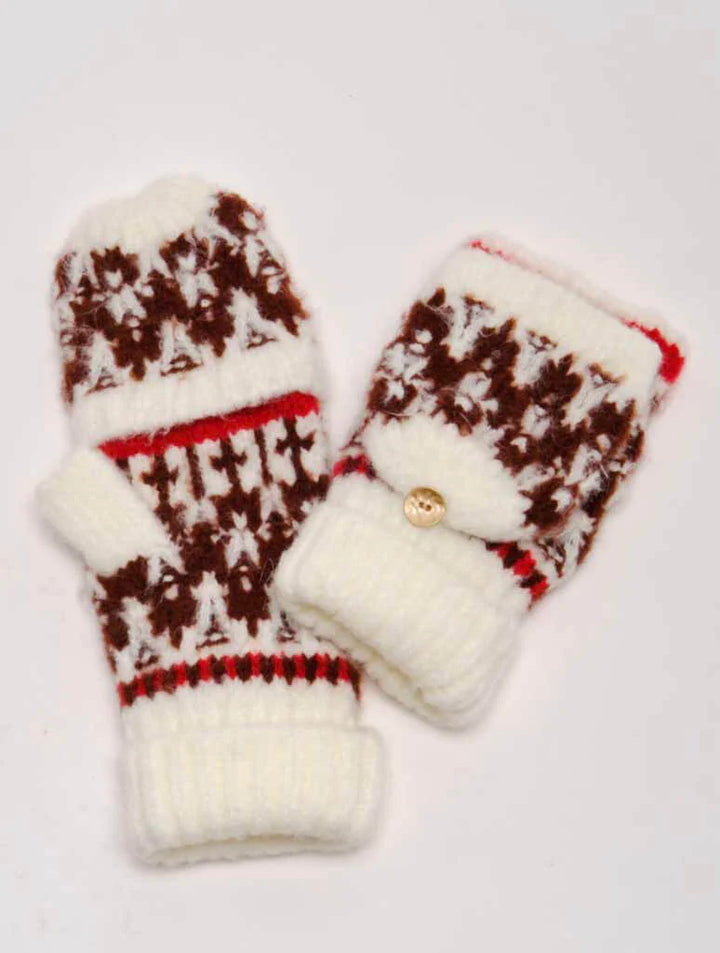 FREE PEOPLE First Frost Fairisle Gloves - Ivory