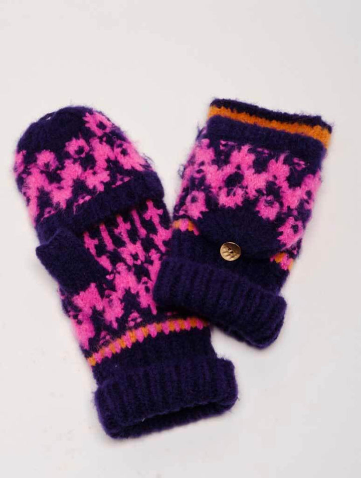 FREE PEOPLE First Frost Fairisle Gloves - Navy