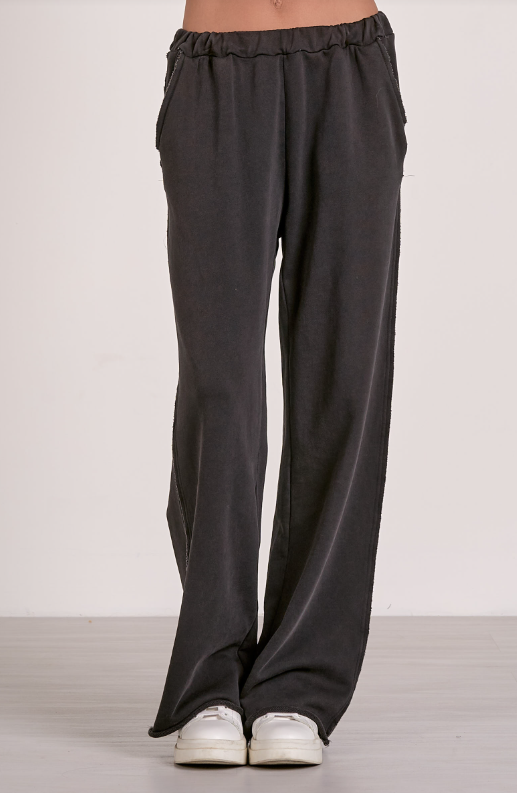 ELAN Pants Elastic Waist Band Wide - Black