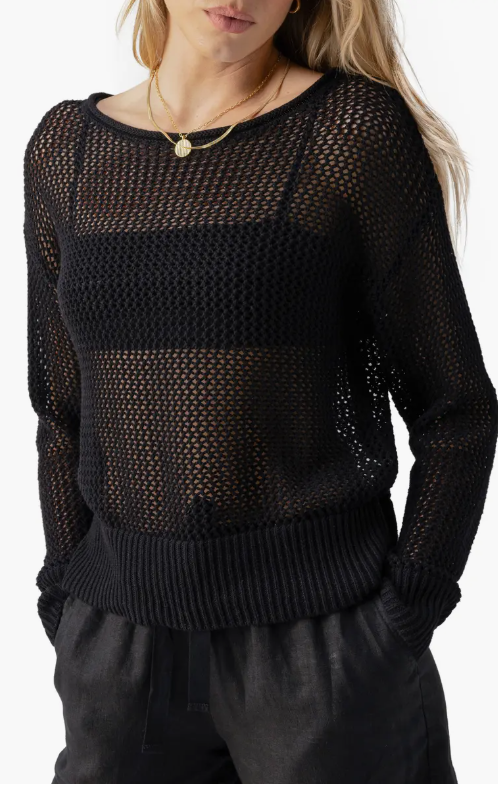 Open Knit Sweater - Black