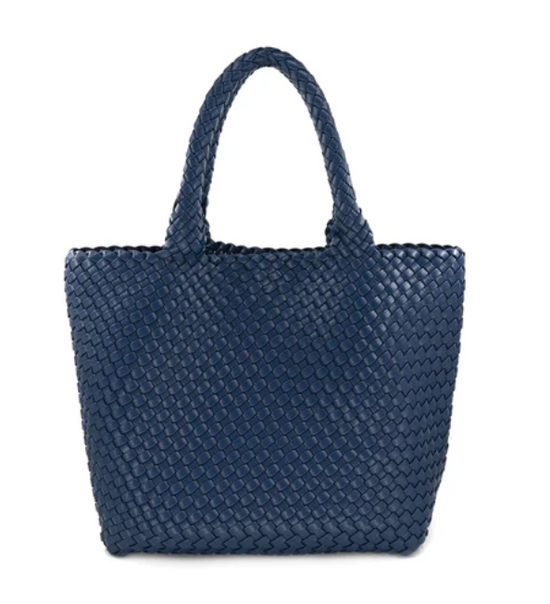 B AND C BAGS Woven Tote 2455 - Navy