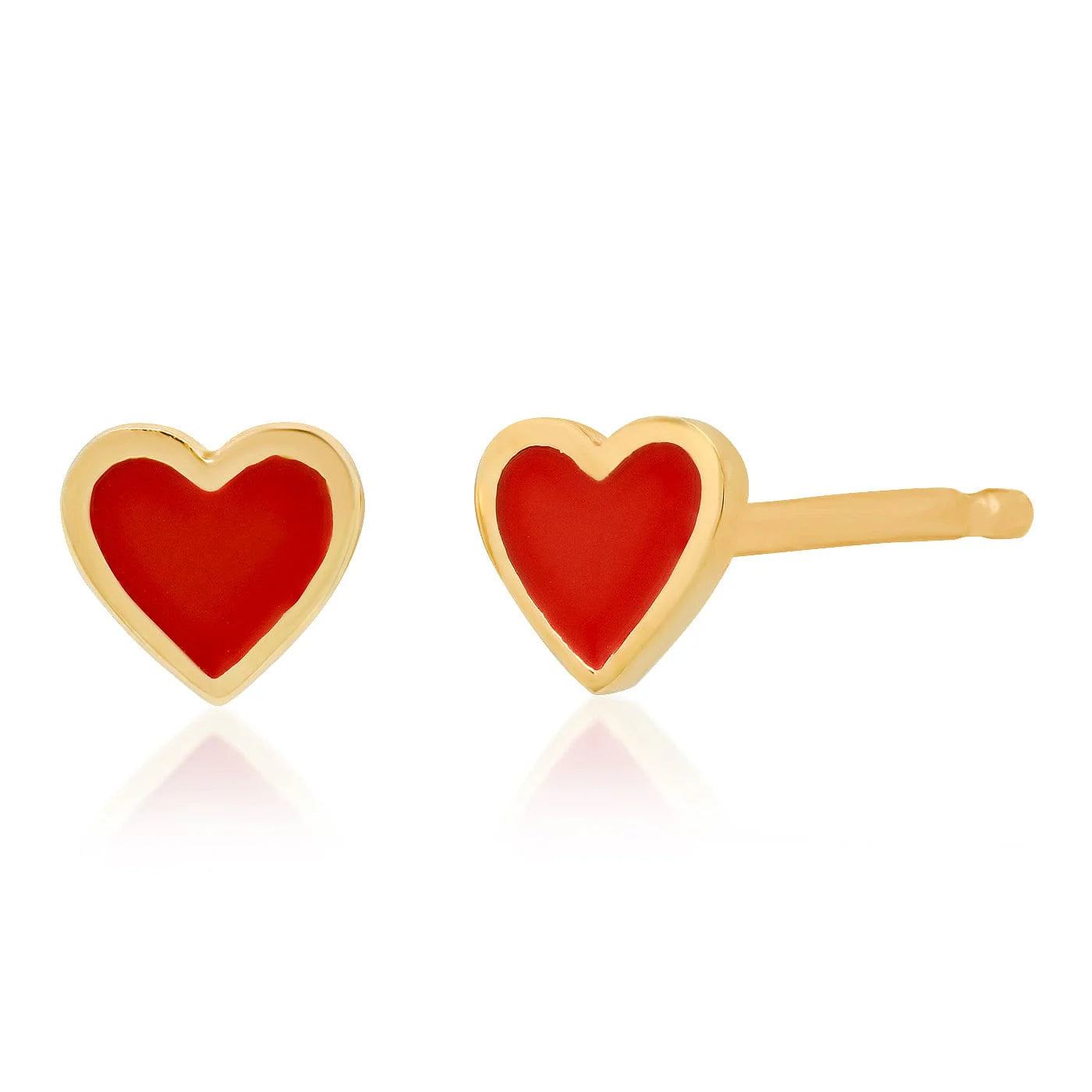 Heart Stud with Enamel - Red