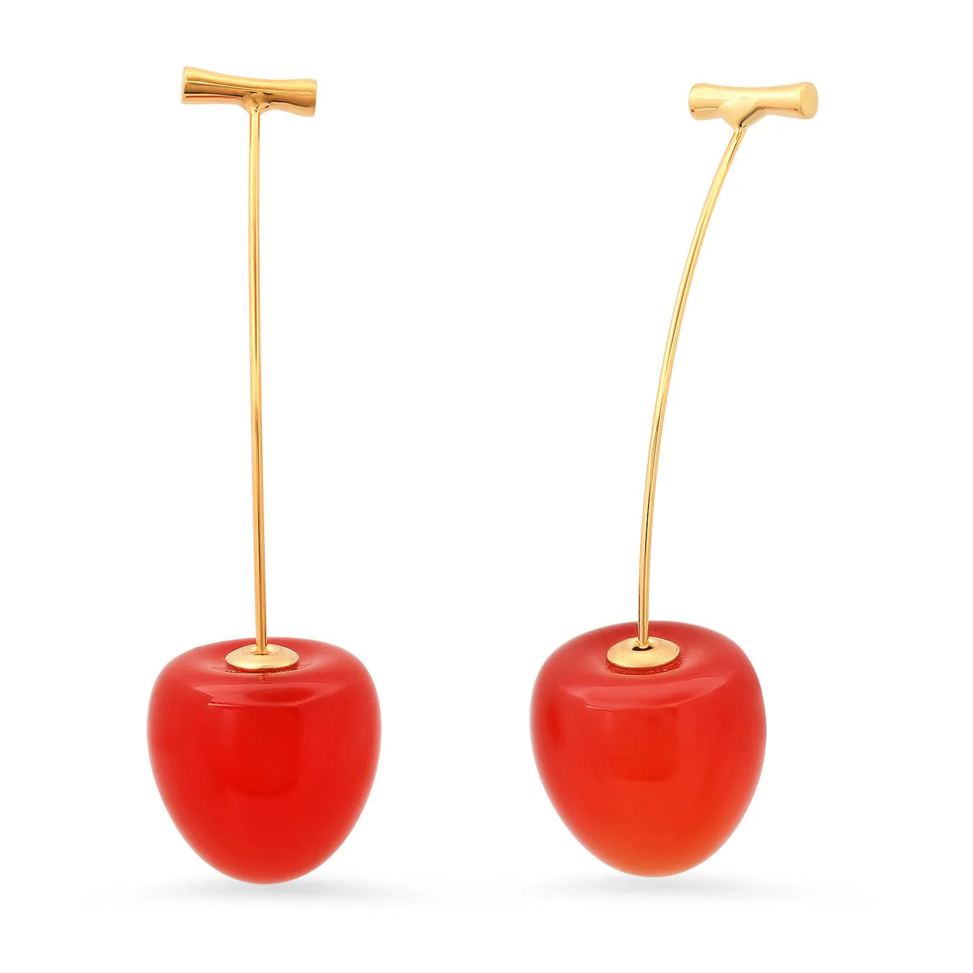 Sweet Cherry Drop Earrings - Red