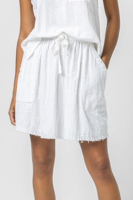 Short Skirt With Pockets - White