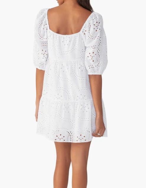 SANCTUARY Weekender Eyelet Babydoll Dress - White